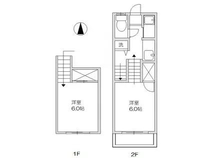 ポカル鈴谷(2K/1階)の間取り写真