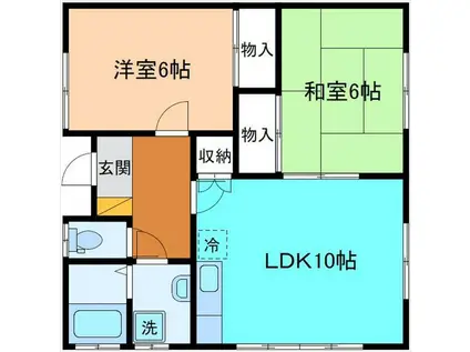 松本ハイツ高尾(2LDK/1階)の間取り写真