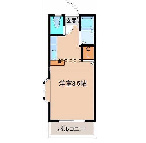 メゾン・クレール(ワンルーム/1階)の間取り写真