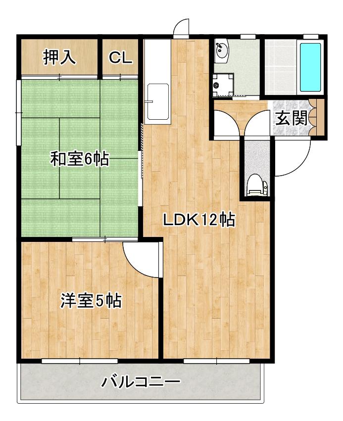 ピュア バリュージュ(2LDK/1階)の間取り写真
