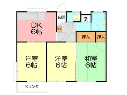 第3和美荘(3DK/1階)の間取り写真