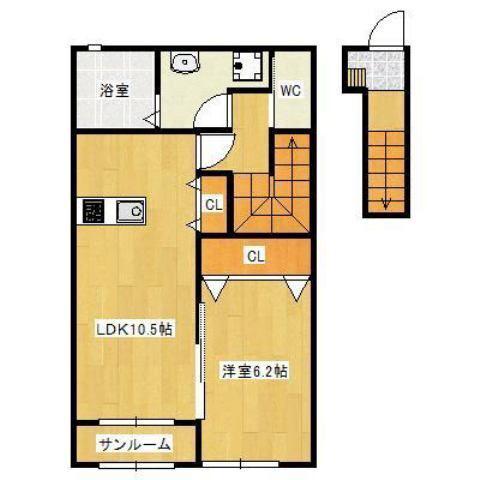 TALASSA(1LDK/2階)の間取り写真