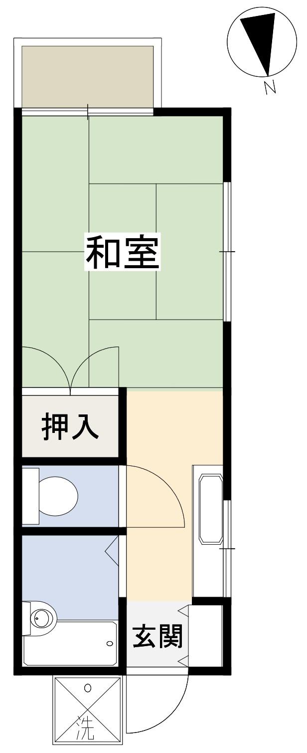 ベルメゾン(1K/2階)の間取り写真