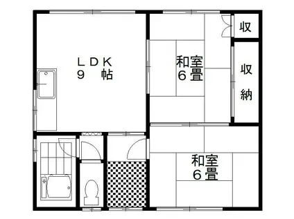 鳥取大通4丁目17番地長屋(2LDK/1階)の間取り写真
