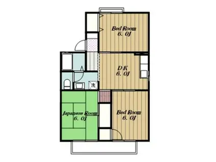 グレープ・シュライン(3DK/2階)の間取り写真