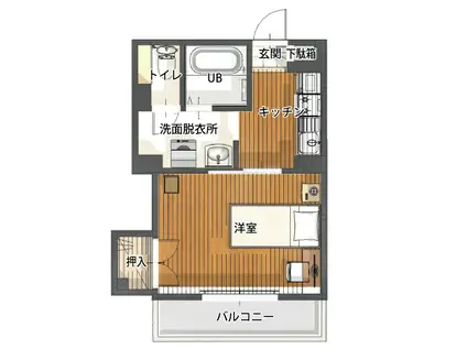 ファーニッシュドステイ松本大手(1K/6階)の間取り写真