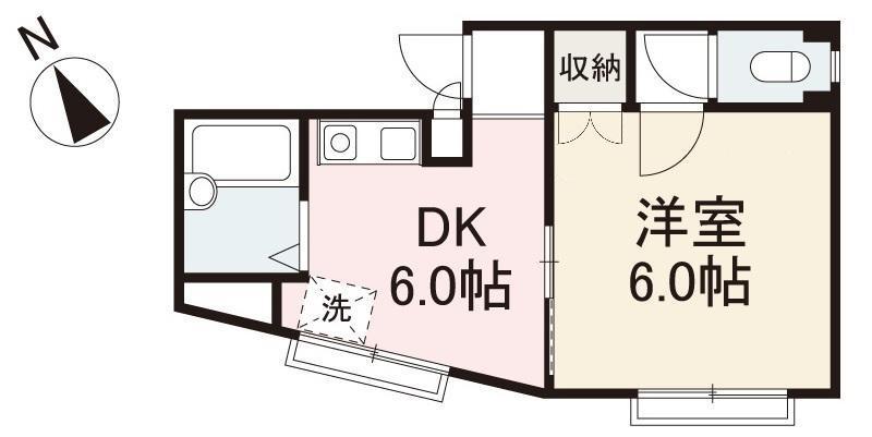 ヴィラオグラ(1DK/1階)の間取り写真