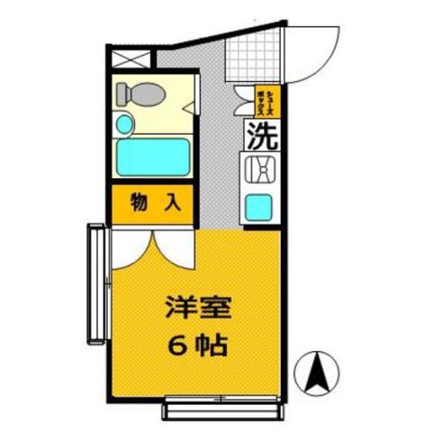 西戸部ダイヤモンドパレス(ワンルーム/3階)の間取り写真