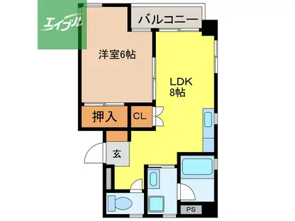 アイビーガーデン(1LDK/1階)の間取り写真