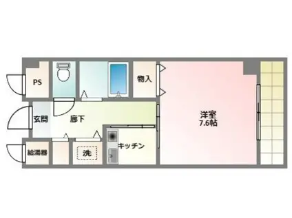 ウエストビラITO(1K/8階)の間取り写真