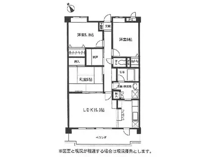 グランスクエアー・J(3SLDK/1階)の間取り写真