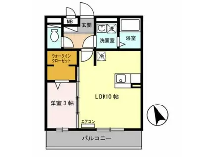 セジュール白浜 B棟(1LDK/2階)の間取り写真