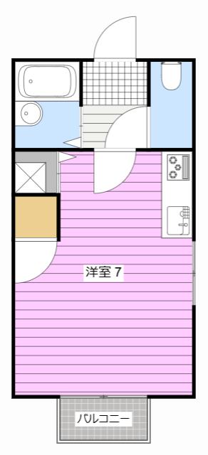 プランドール(ワンルーム/1階)の間取り写真