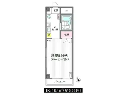 メゾン久米川(1K/3階)の間取り写真