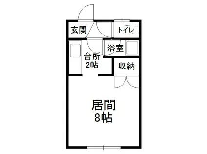 ザ・コーポA(ワンルーム/2階)の間取り写真