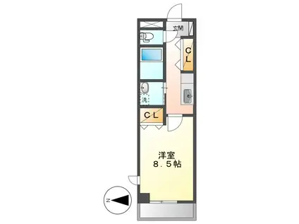 T-SAISON倉敷(1K/4階)の間取り写真
