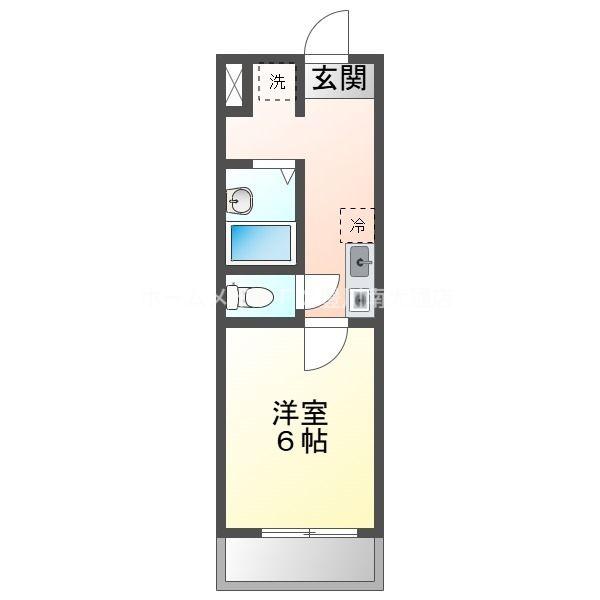 クレシタICHI(1K/3階)の間取り写真