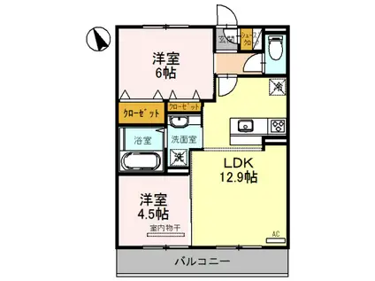 フロイデプラッツ(2LDK/1階)の間取り写真
