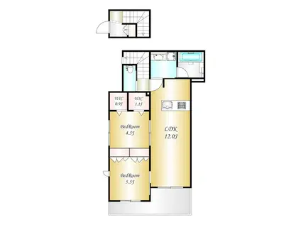 メゾン・ド・ファミーユ(2LDK/2階)の間取り写真