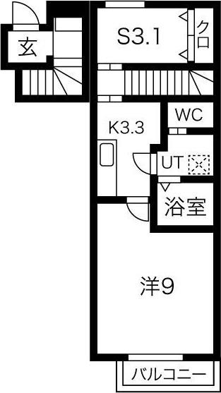 JR東北本線 花巻駅 徒歩37分 2階建 築4年(1SK/2階)の間取り写真
