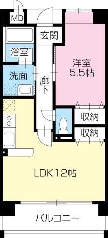 ヴァンドーム弐番館(1LDK/4階)の間取り写真