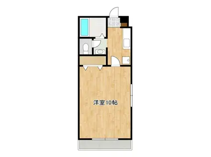 モイセス下南部(1K/1階)の間取り写真