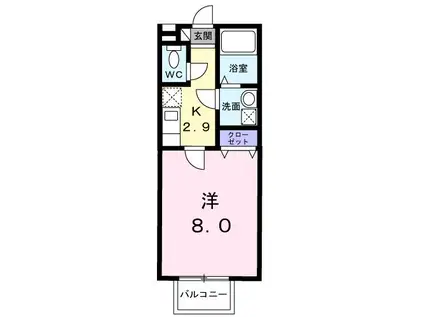 T′Sハウス(1K/2階)の間取り写真