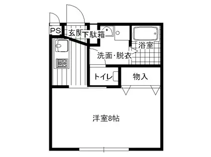 サンシャイン平和(1K/2階)の間取り写真