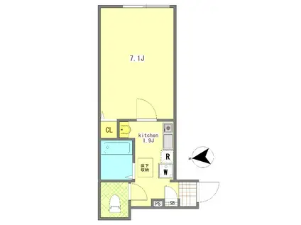 バーミープレイス武蔵境(1K/1階)の間取り写真