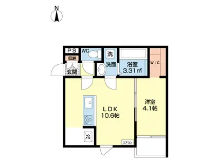 LAUREN駅南(1LDK/3階)の間取り写真