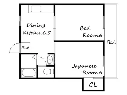 ハイツ高丸(2DK/2階)の間取り写真