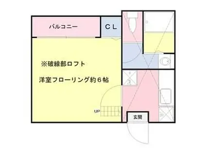 コンパ-トメントハウス鳩ヶ谷II(1K/1階)の間取り写真