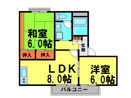 ツインドリームハイツ(2LDK/1階)の間取り写真