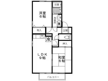 星野ハイツF(2LDK/2階)の間取り写真