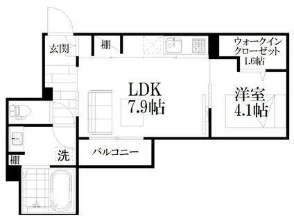 BEIGE(1LDK/2階)の間取り写真