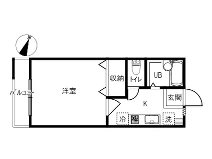RAYGRAND HILL(1K/1階)の間取り写真