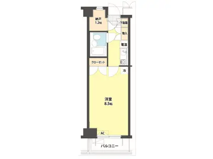 まちのもり本町田(1K/3階)の間取り写真