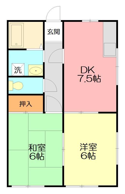 エクセレントノヴァ(2DK/2階)の間取り写真