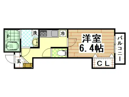 グランオリオン吉松(1K/3階)の間取り写真