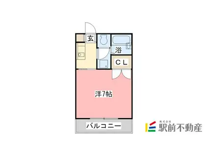 パシフィック佐賀II(1K/4階)の間取り写真