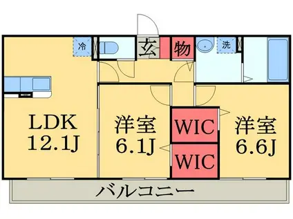 エスペランサ B(2LDK/3階)の間取り写真