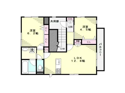 クラインガルテンIII(2LDK/3階)の間取り写真