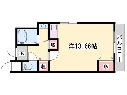 ウイングス神姫(ワンルーム/6階)の間取り写真