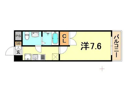エポック弓木(1K/3階)の間取り写真