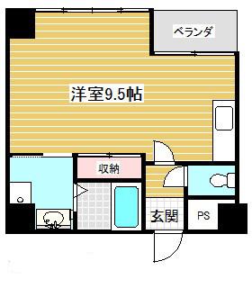 平野エスペランス(ワンルーム/6階)の間取り写真