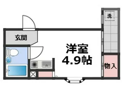 シティヒル(ワンルーム/2階)の間取り写真