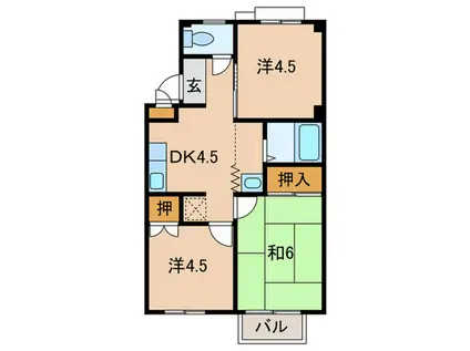 TWIN HILL 松幸苑3号棟(3DK/2階)の間取り写真