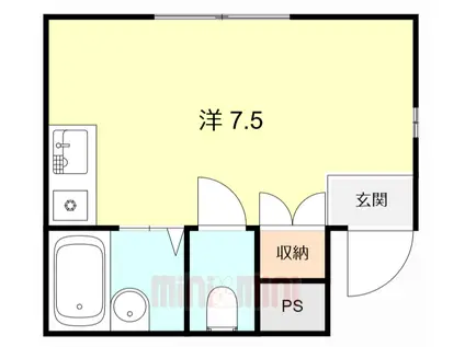相本マンション(ワンルーム/4階)の間取り写真