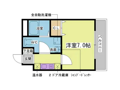 フォレストコート名谷(1K/5階)の間取り写真