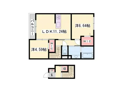 エフォリア17(2LDK/2階)の間取り写真